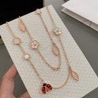[Marin]LUCKY SPRING 15 MOTIFS ROSE GOLD NECKLACE
