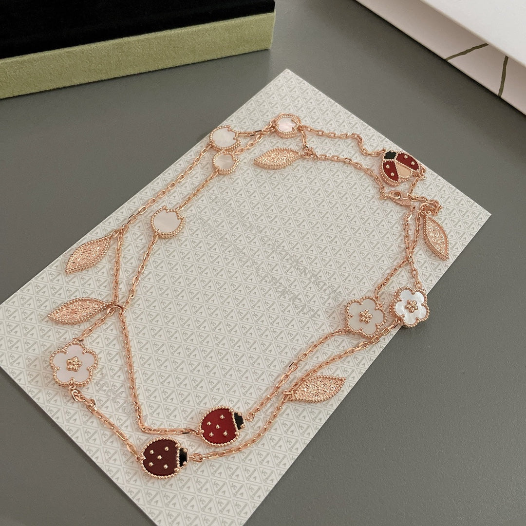 [Marin]LUCKY SPRING 15 MOTIFS ROSE GOLD NECKLACE