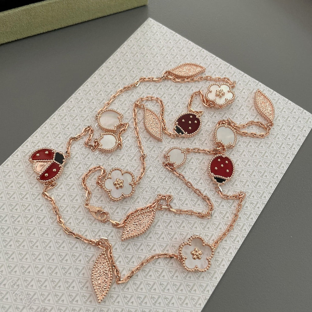 [Marin]LUCKY SPRING 15 MOTIFS ROSE GOLD NECKLACE