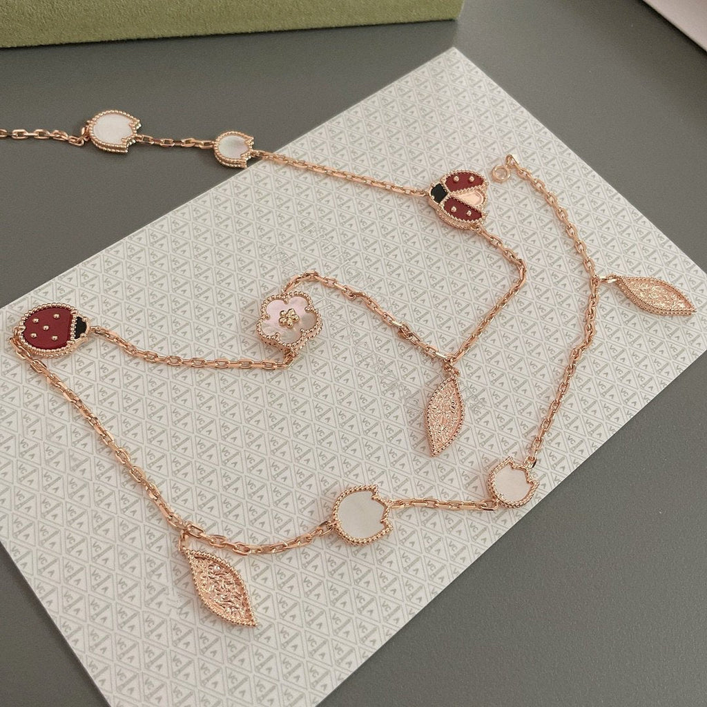[Marin]LUCKY SPRING 15 MOTIFS ROSE GOLD NECKLACE