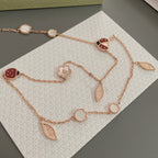 [Marin]LUCKY SPRING 15 MOTIFS ROSE GOLD NECKLACE