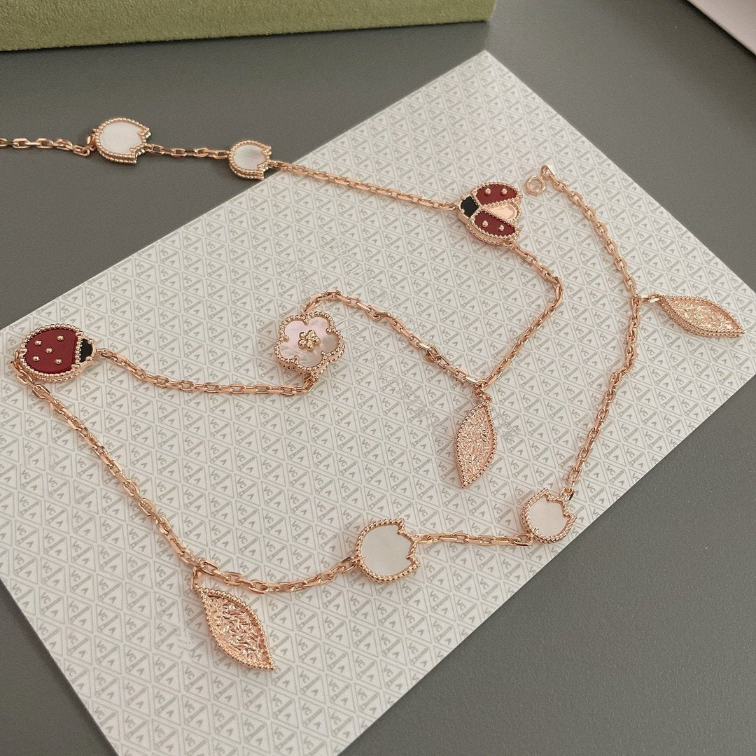 [Marin]LUCKY SPRING 15 MOTIFS ROSE GOLD NECKLACE