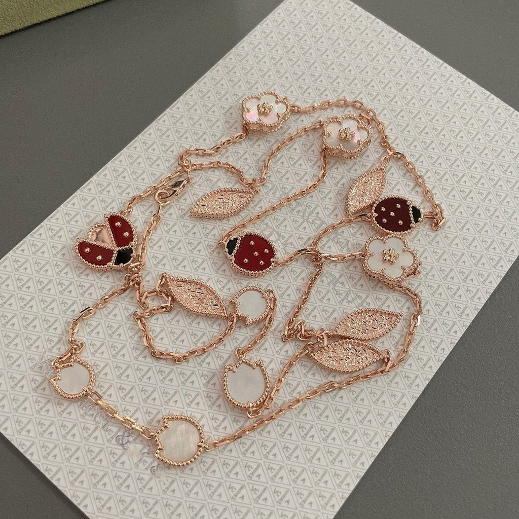 [Marin]LUCKY SPRING 15 MOTIFS ROSE GOLD NECKLACE