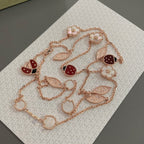 [Marin]LUCKY SPRING 15 MOTIFS ROSE GOLD NECKLACE