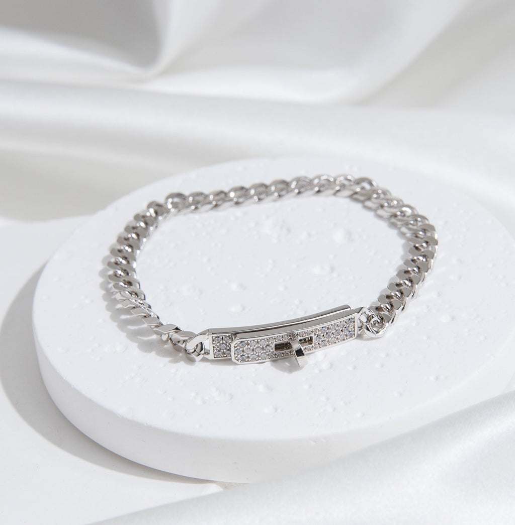 [Marin]KELLY CHAIN SILVER DIAMOND BRACELET