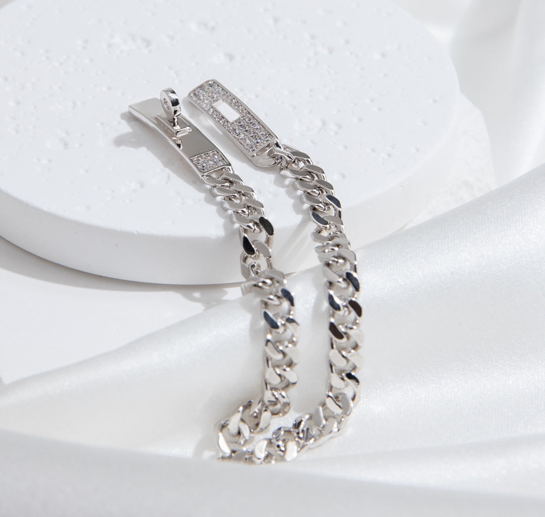 [Marin]KELLY CHAIN SILVER DIAMOND BRACELET