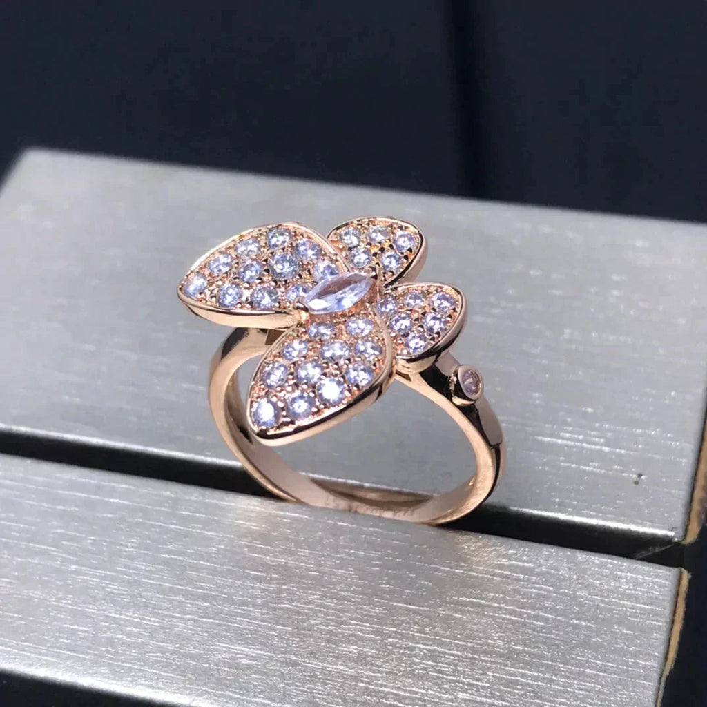 [Marin]BAGUE PAPILLON EN OR ROSE ET DIAMANTS