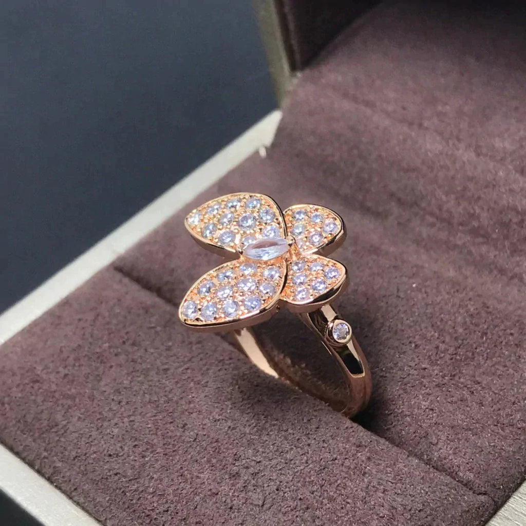 [Marin]BAGUE PAPILLON EN OR ROSE ET DIAMANTS