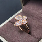 [Marin]BAGUE PAPILLON EN OR ROSE ET DIAMANTS