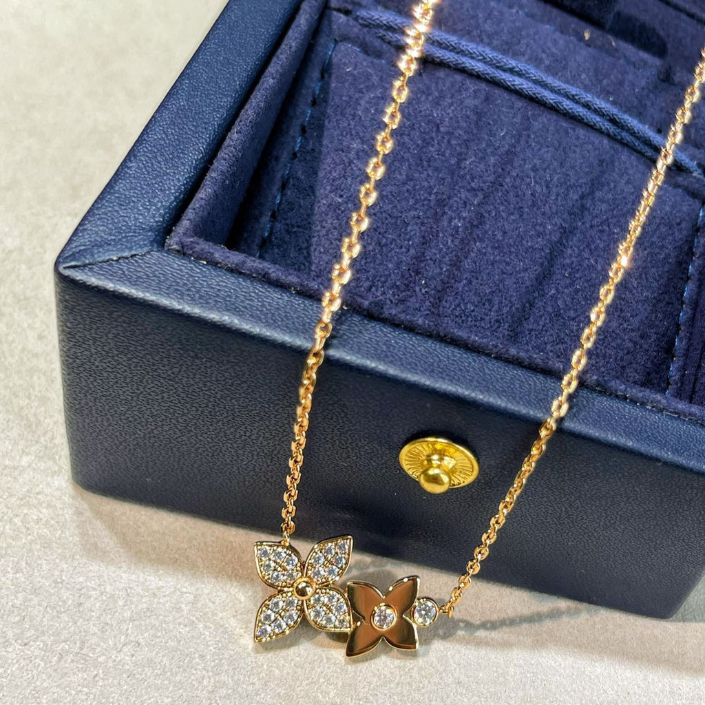 [Marin]COLLIER STAR BLOSSOM OR ROSE DIAMANTS