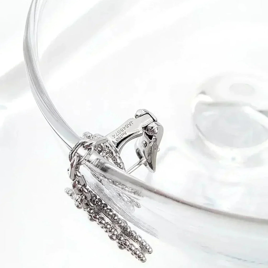 [Marin]CLOVER 2 MOTIFS  DIAMOND ONYX EARRINGS SILVER