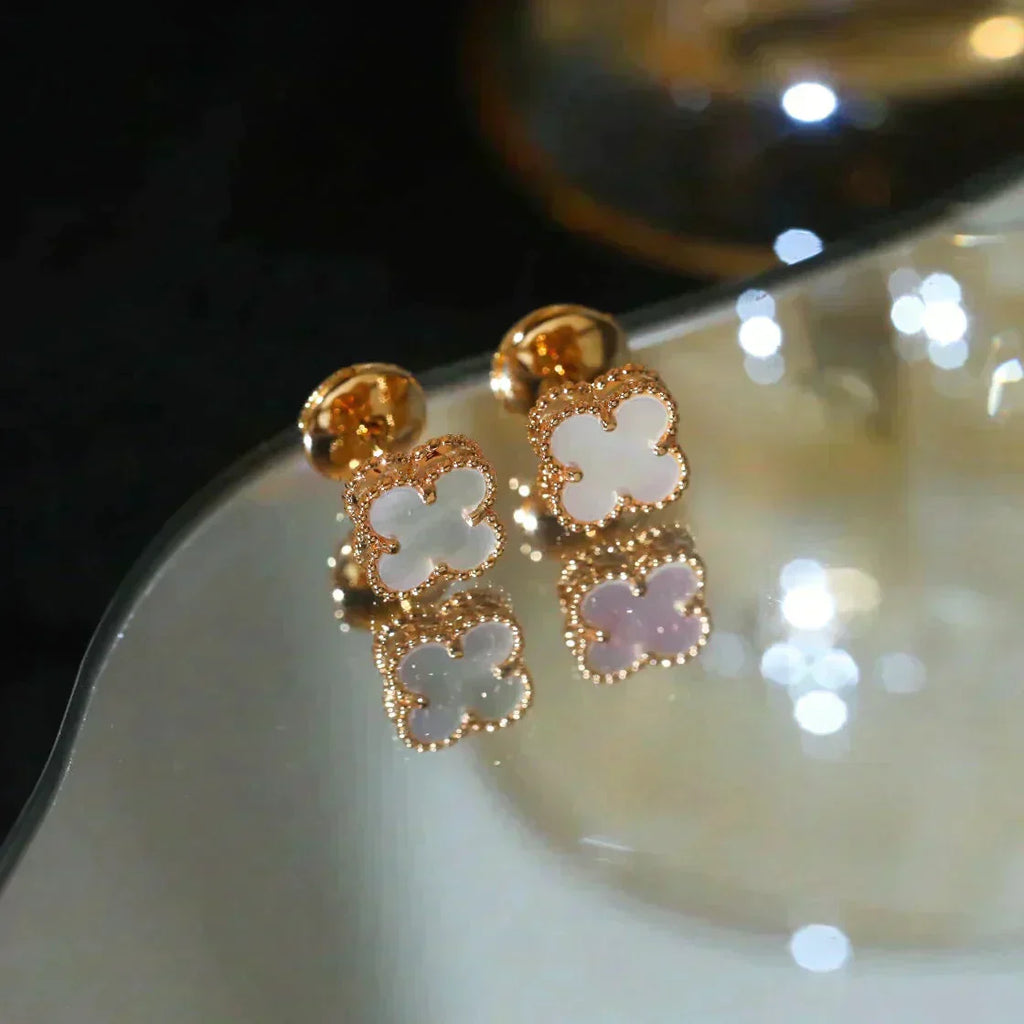 [Marin]CLOVER MINI 9.5MM WHITE MOP EARRINGS