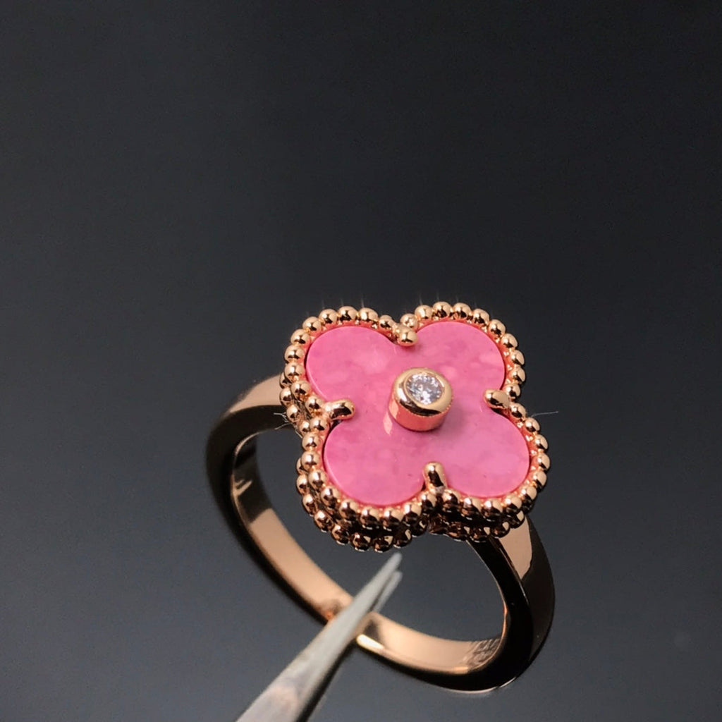 [Marin]クローバーロードナイトローズゴールドリング