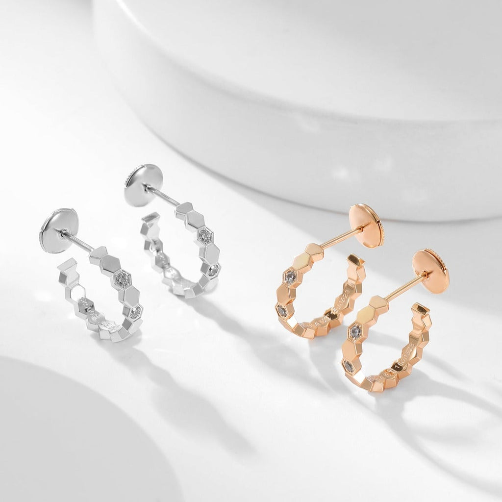 [Marin]BEE LOVE DIAMOND HOOP EARRINGS