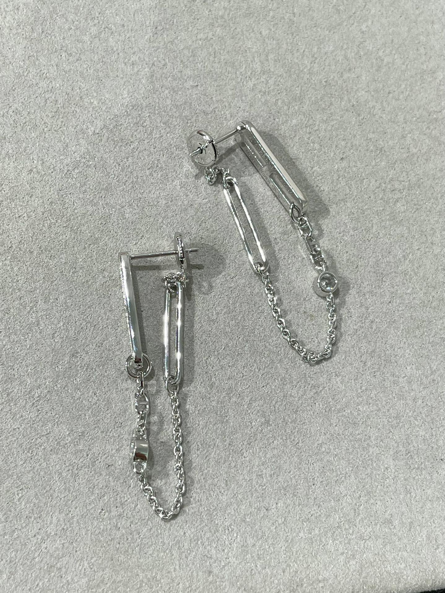 [Marin]CHAINE CHAOS DIAMOND DROP EARRINGS