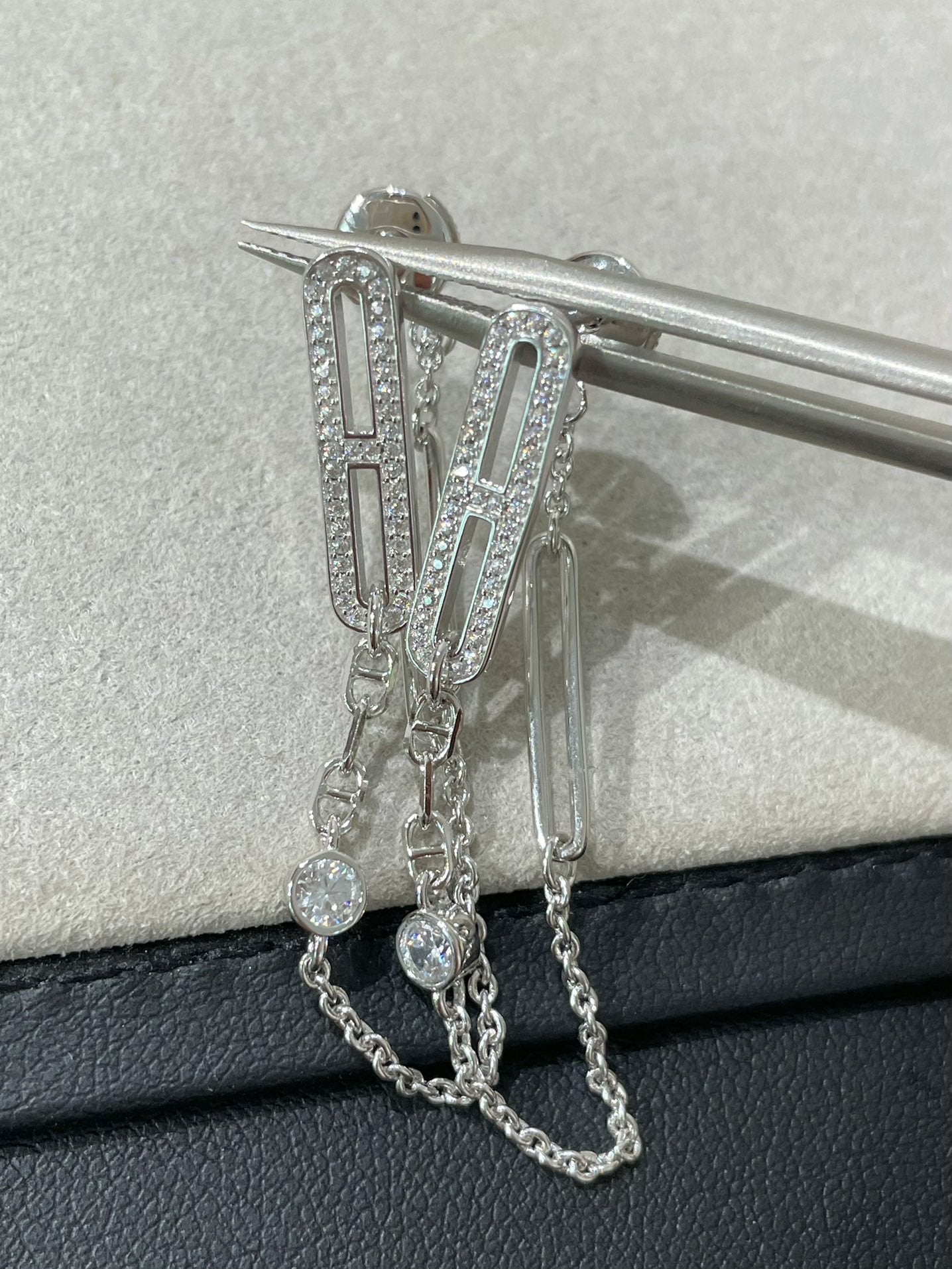 [Marin]CHAINE CHAOS DIAMOND DROP EARRINGS