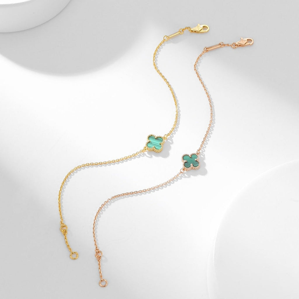 [Marin]BRACELET CLOVER MALACHITE 1 MOTIF