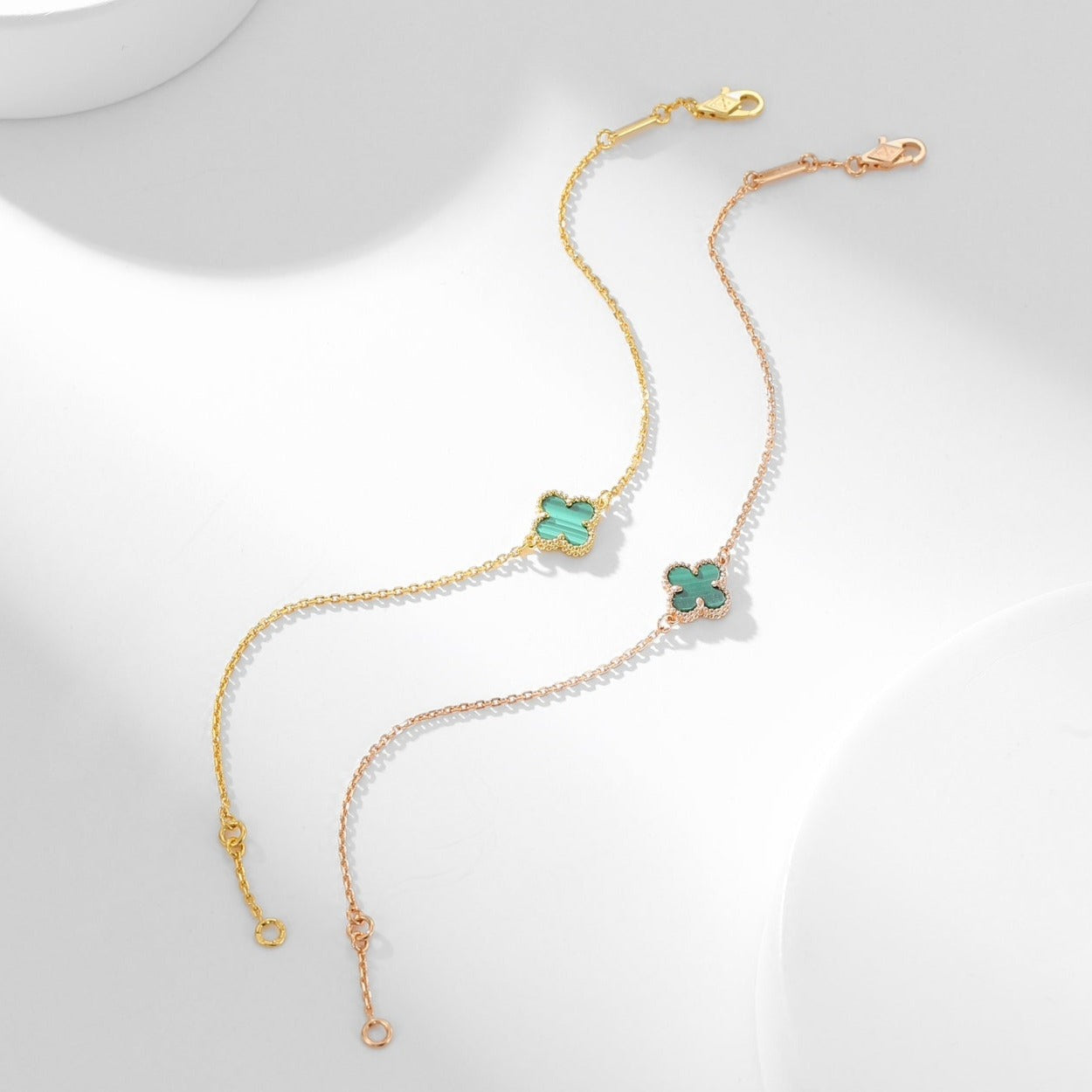 [Marin]CLOVER BRACELET MALACHITE 1 MOTIF