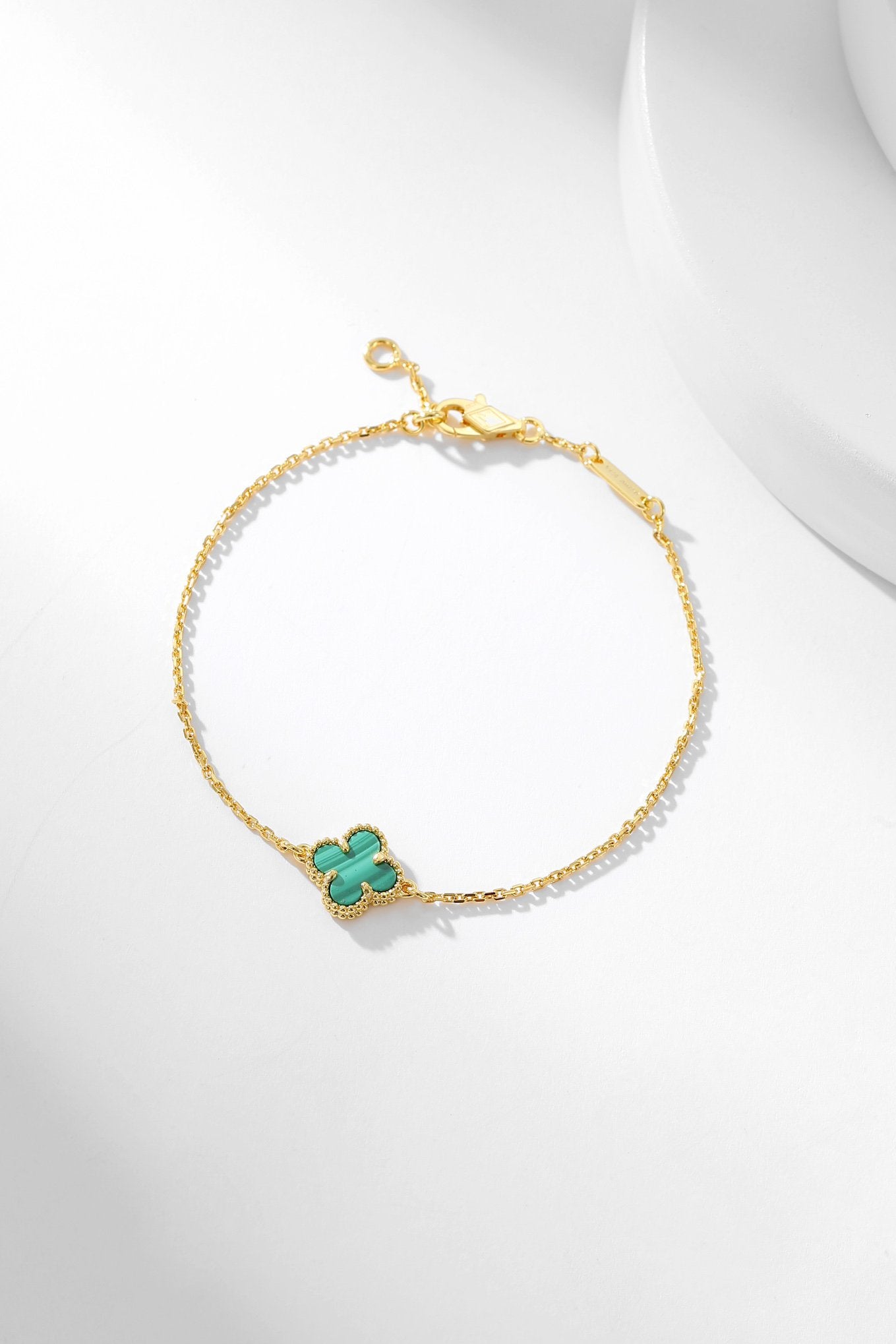 [Marin]CLOVER BRACELET MALACHITE 1 MOTIF