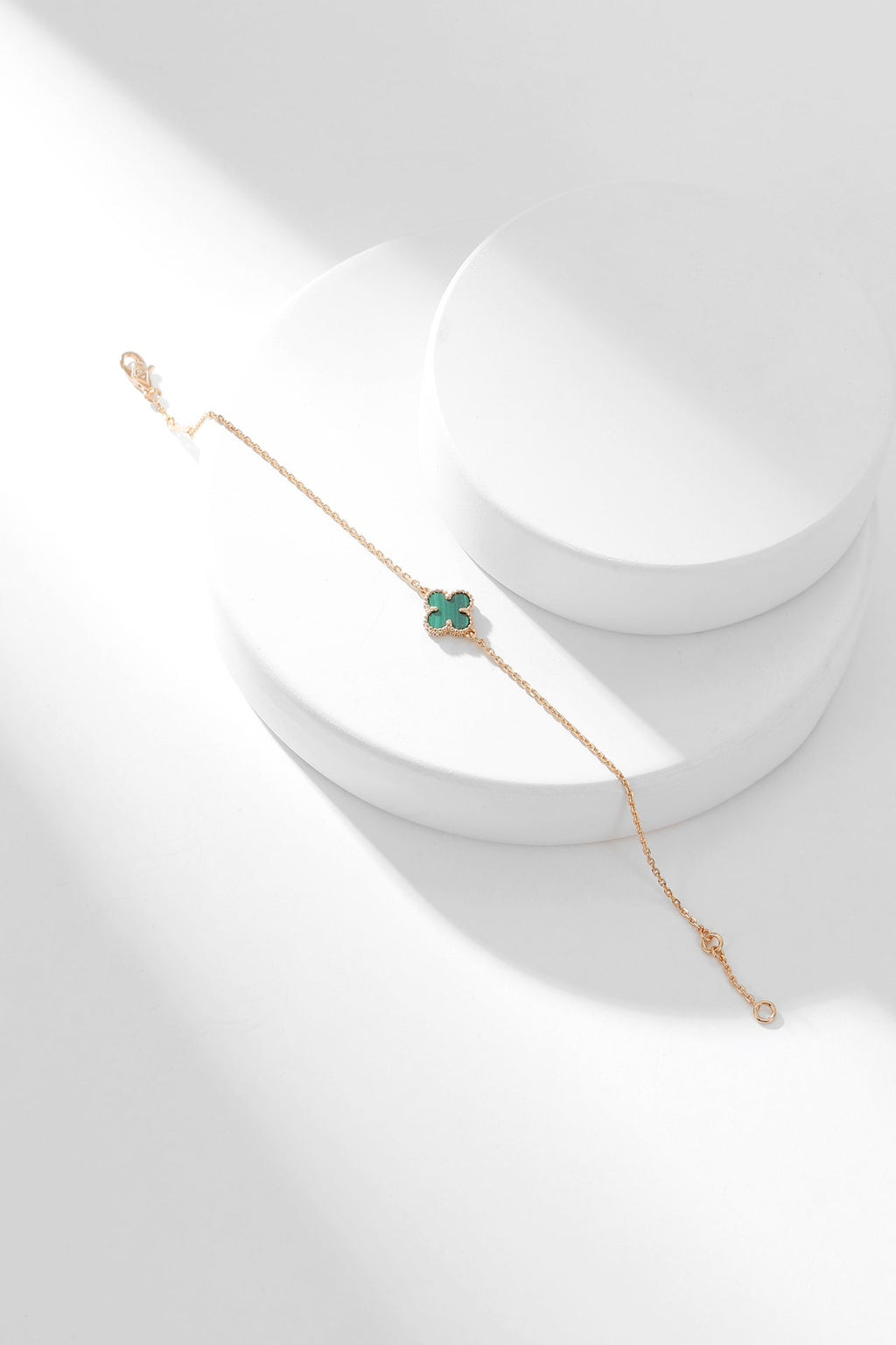 [Marin]BRACELET CLOVER MALACHITE 1 MOTIF