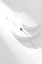 [Marin]BRACELET CLOVER MALACHITE 1 MOTIF