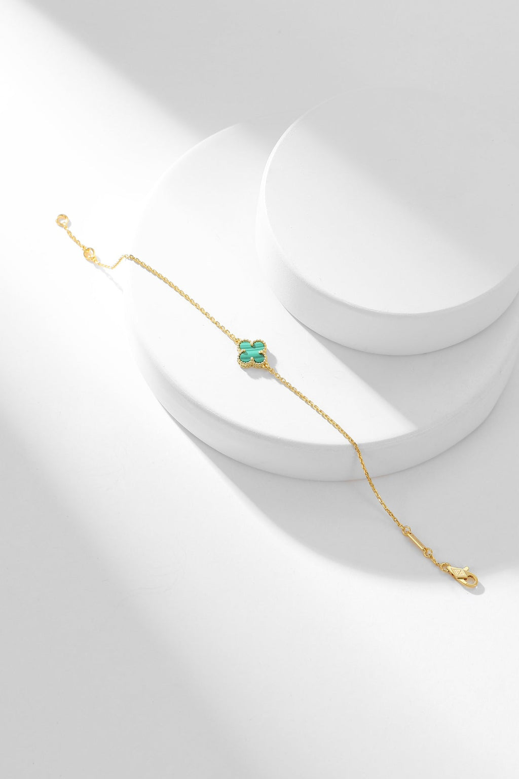 [Marin]BRACELET CLOVER MALACHITE 1 MOTIF