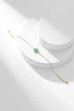 [Marin]BRACELET CLOVER MALACHITE 1 MOTIF