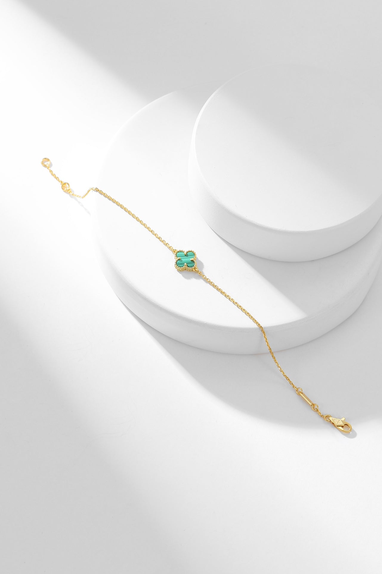 [Marin]CLOVER BRACELET MALACHITE 1 MOTIF