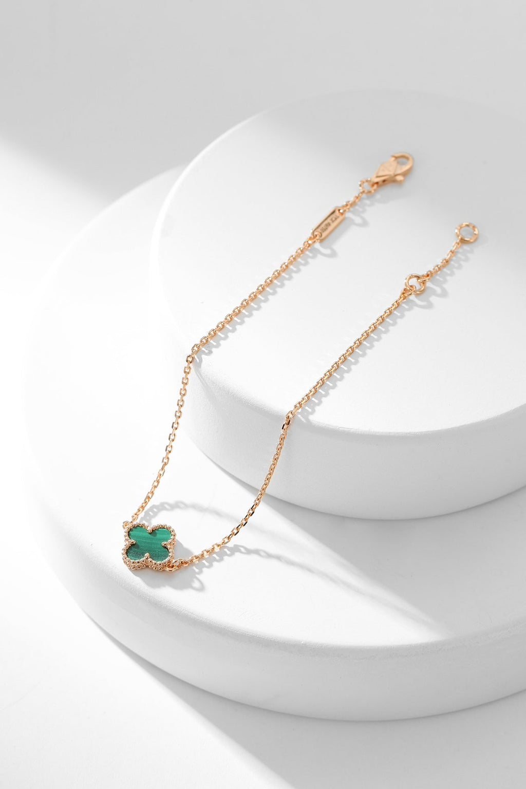 [Marin]BRACELET CLOVER MALACHITE 1 MOTIF