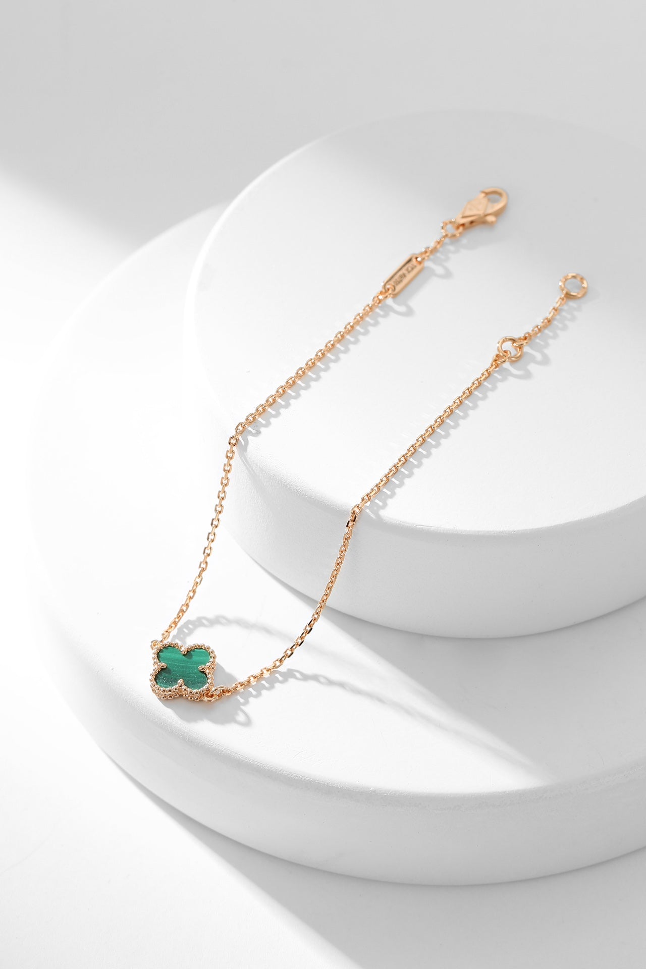 [Marin]CLOVER BRACELET MALACHITE 1 MOTIF