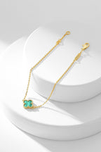 [Marin]BRACELET CLOVER MALACHITE 1 MOTIF