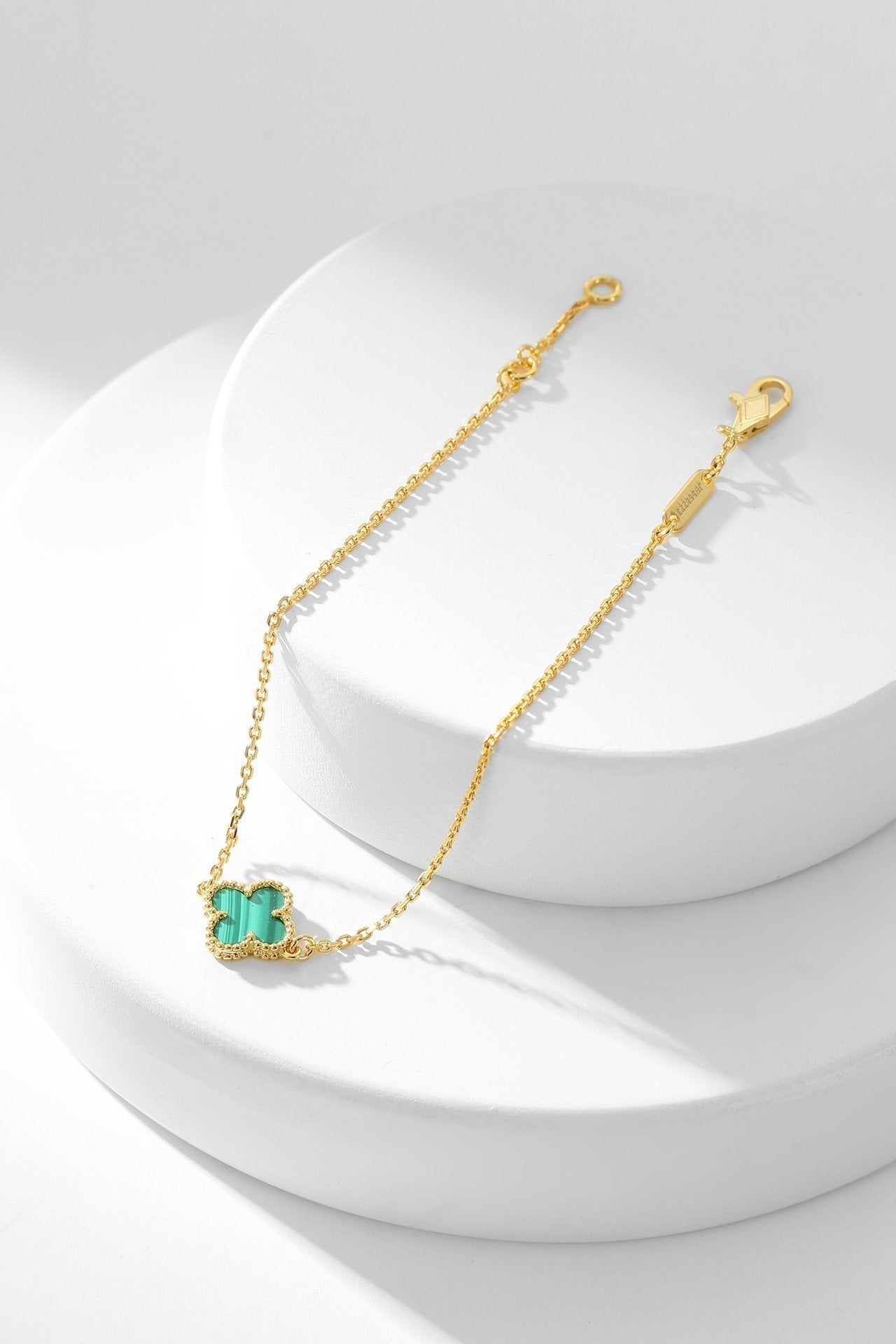 [Marin]BRACELET CLOVER MALACHITE 1 MOTIF