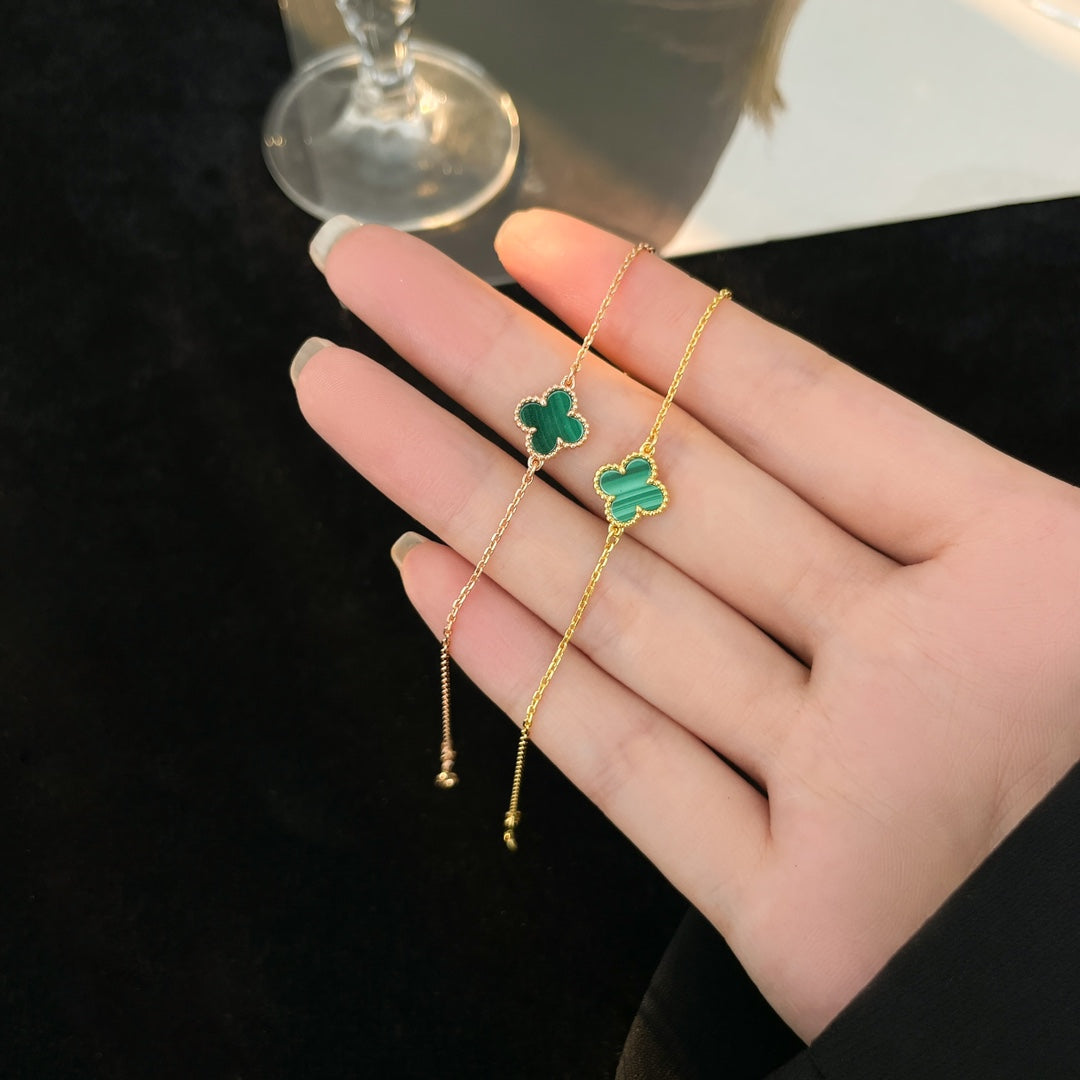 [Marin]BRACELET CLOVER MALACHITE 1 MOTIF