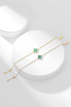 [Marin]BRACELET CLOVER MALACHITE 1 MOTIF