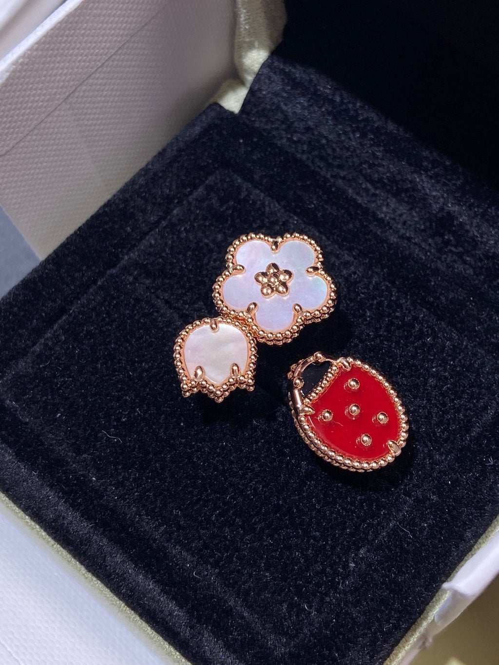 [Marin]BAGUE TRÈFLE 3 MOTIFS OR ROSE