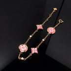 [Marin]BRACELET ROSE OR ROSE NŒUD PAPILLON ÉTOILE ET SOLEIL