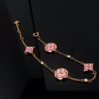 [Marin]BRACELET ROSE OR ROSE NŒUD PAPILLON ÉTOILE ET SOLEIL
