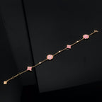 [Marin]BRACELET ROSE OR ROSE NŒUD PAPILLON ÉTOILE ET SOLEIL