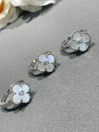 [Marin]BAGUE EN DIAMANT CLOVER SILVER MOP