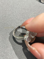 [Marin]BAGUE EN DIAMANT CLOVER SILVER MOP