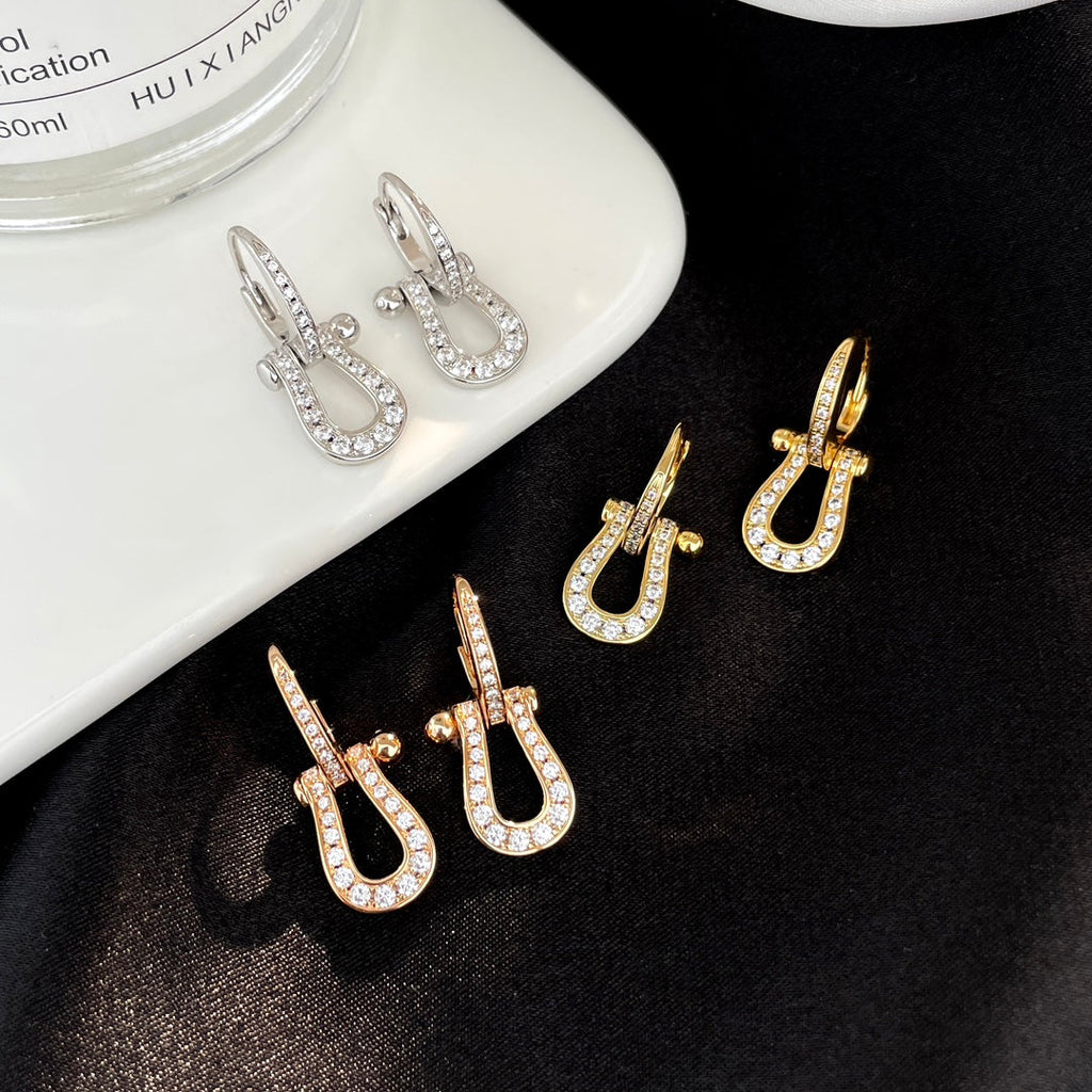 [Marin]FORCE 10 FULL DIAMOND DROP EARRINGS MEDIUM MODEL