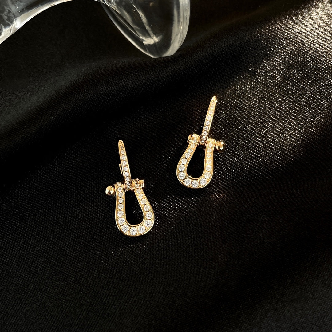 [Marin]FORCE 10 FULL DIAMOND DROP EARRINGS MEDIUM MODEL