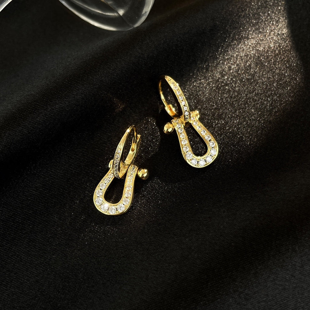 [Marin]FORCE 10 FULL DIAMOND DROP EARRINGS MEDIUM MODEL