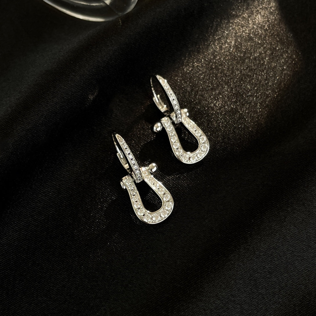 [Marin]FORCE 10 FULL DIAMOND DROP EARRINGS MEDIUM MODEL