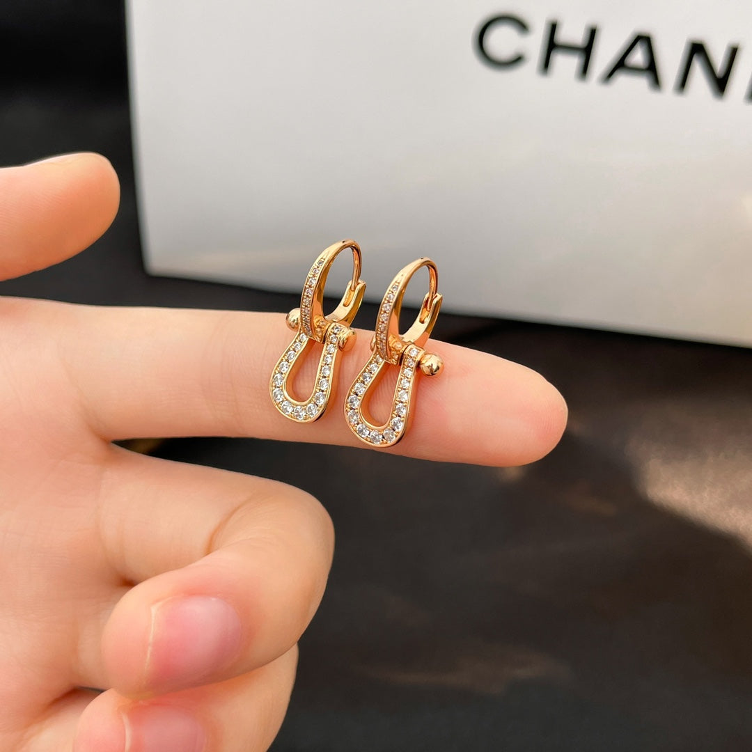 [Marin]FORCE 10 FULL DIAMOND DROP EARRINGS MEDIUM MODEL