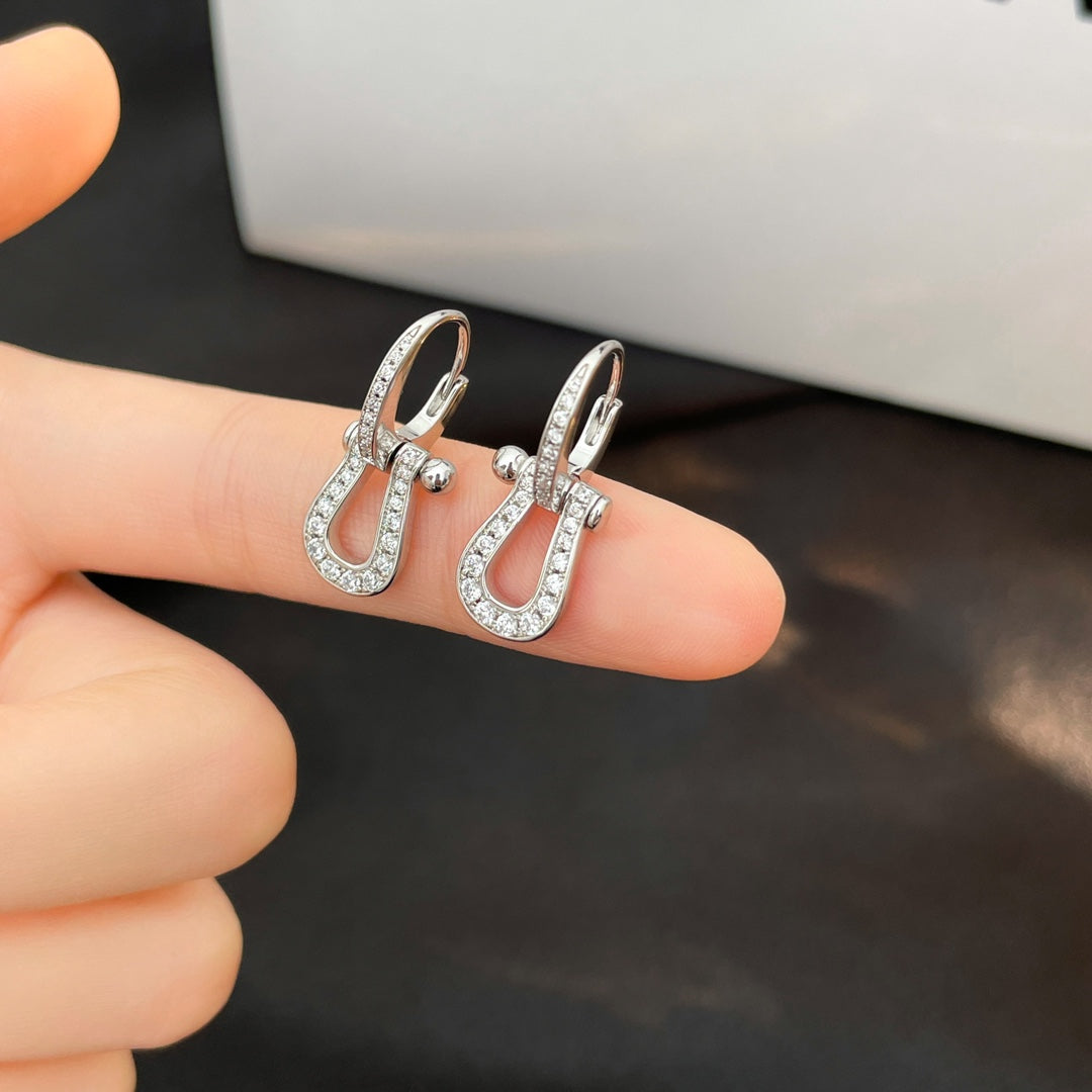[Marin]FORCE 10 FULL DIAMOND DROP EARRINGS MEDIUM MODEL