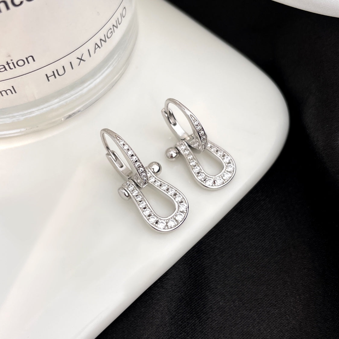 [Marin]FORCE 10 FULL DIAMOND DROP EARRINGS MEDIUM MODEL