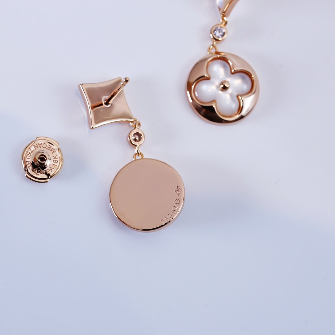 [Marin]STAR AND SUN PINK GOLD MOP DROP EARRINGS