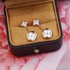 [Marin]STAR AND SUN PINK GOLD MOP DROP EARRINGS