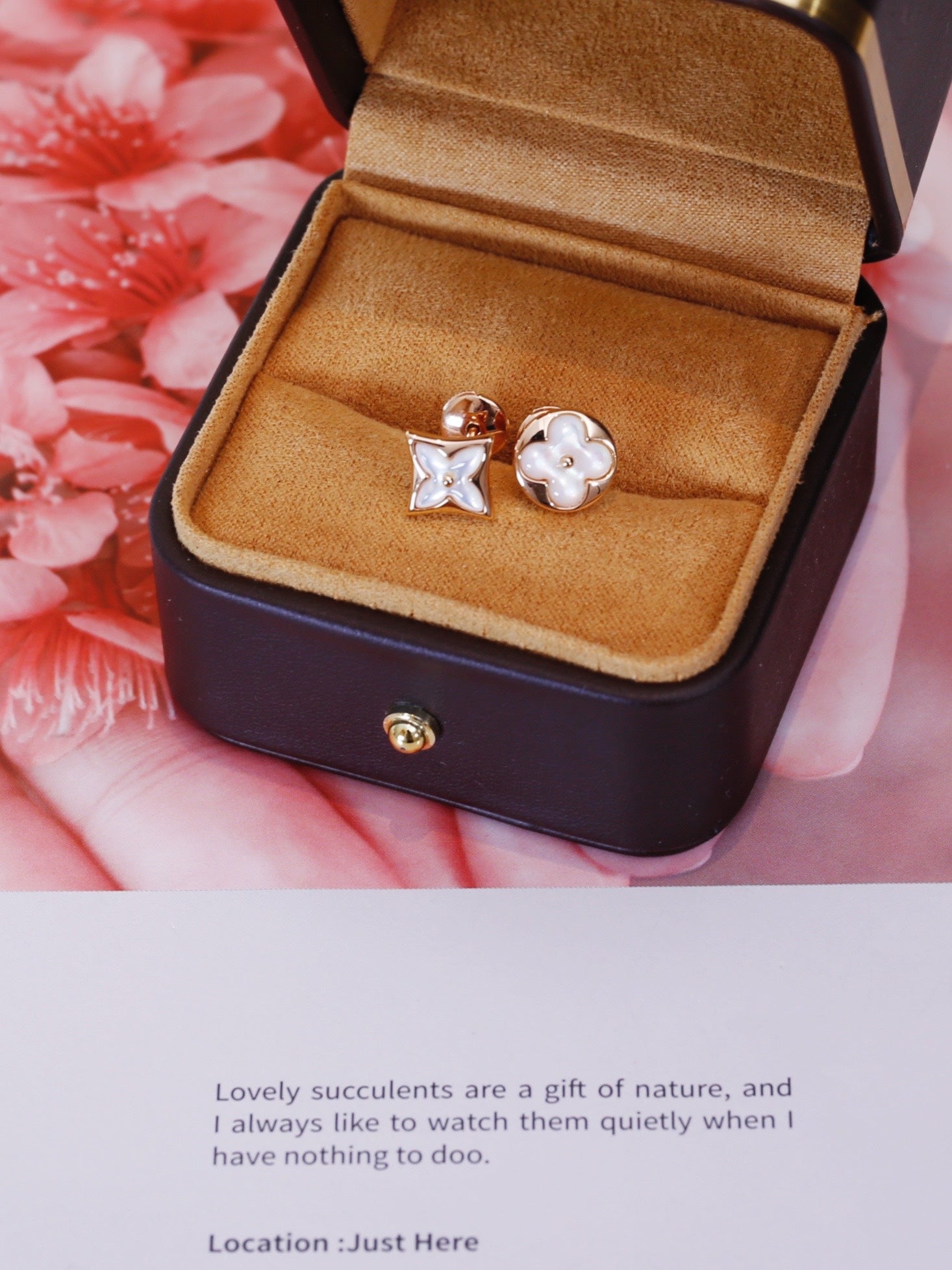 [Marin]STAR AND SUN PINK GOLD MOP STUD EARRINGS